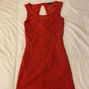 Royal red floral dress